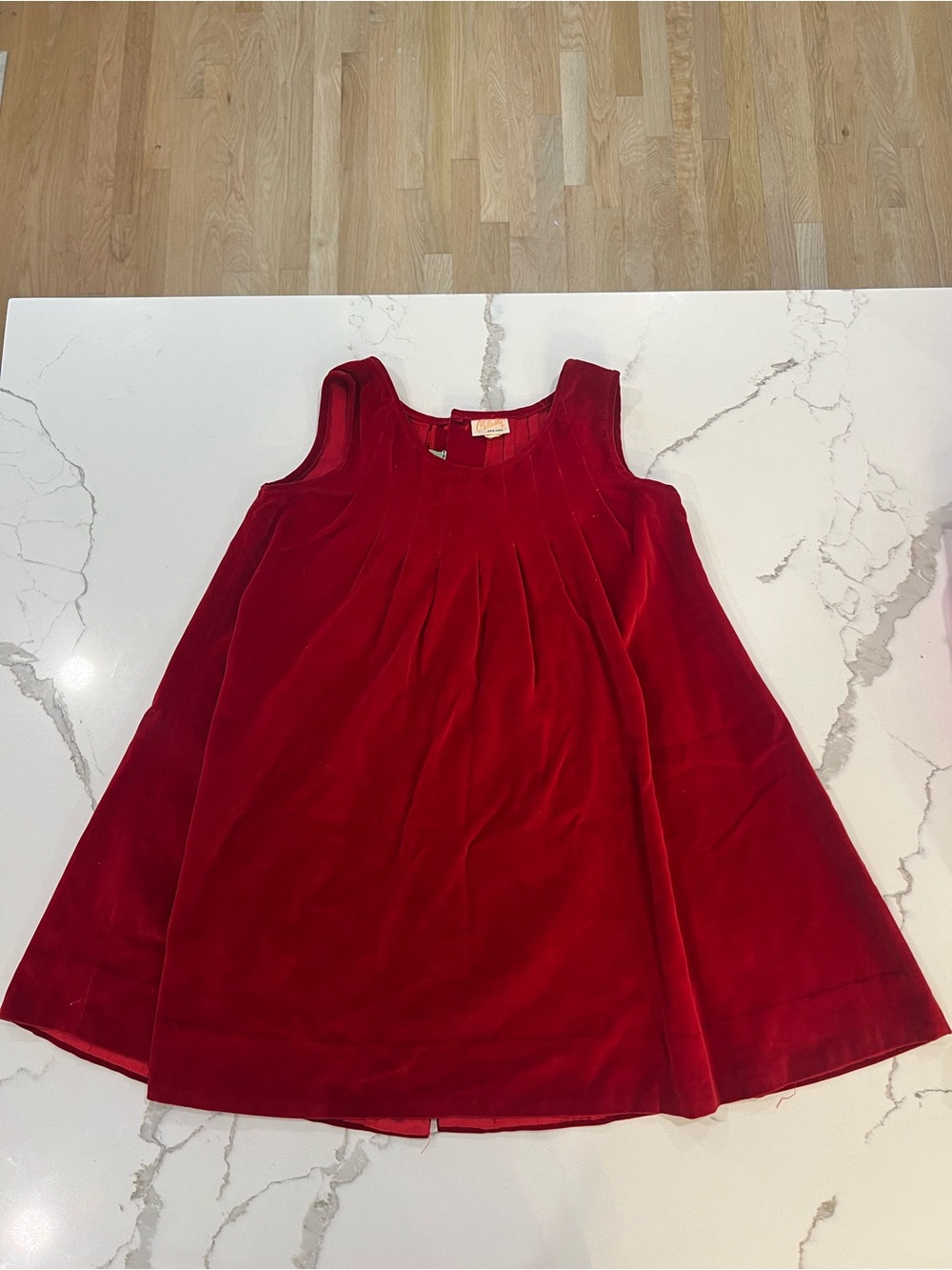 Vintage 1950s Celeste New York Red Velvet Holiday Pleated retro Dress Size 5